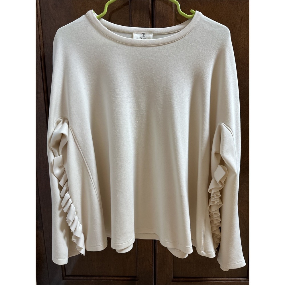 P CILL Women's Sz M Oversized Top Blouse Shirt Off White